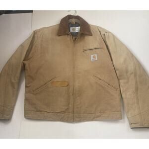Vintage Carhartt 6BLJ Detroit Blanket Lined Jacket Coat Size 44 Nice Patch Worn
